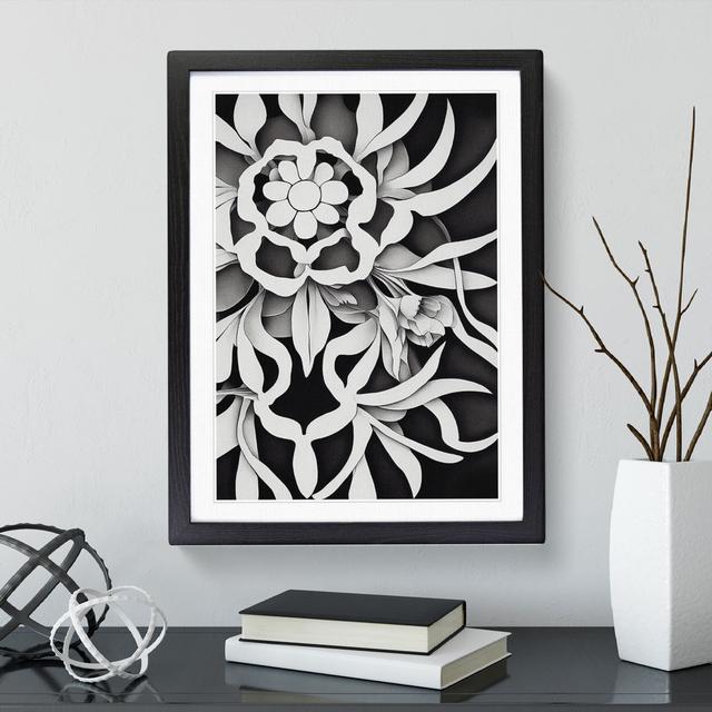 The Adventurous Flower - Picture Frame Graphic Art Marlow Home Co. Frame Colour: Black Framed, Size: 34cm H x 25cm W x 2cm D on Productcaster.