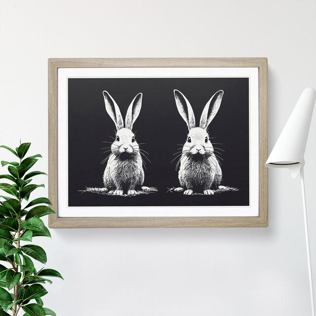 Two Rabbits Vol.2 - Picture Frame Graphic Art Brambly Cottage Size: 25cm H x 34cm W x 2cm D, Frame Colour: Oak Framed on Productcaster.