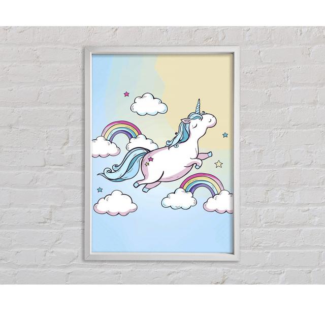 Flying Unicorn Rainbows - Single Picture Frame Art Prints on Canvas Bright Star Size: 118.9cm H x 84.1cm W x 3.3cm D on Productcaster.