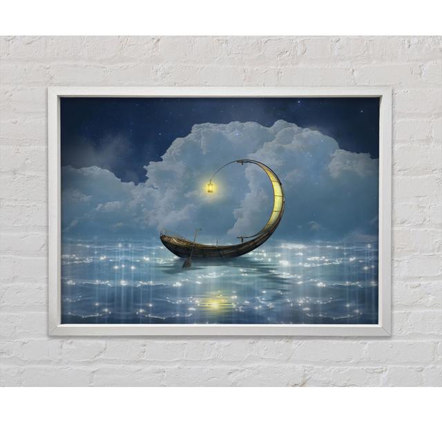 Curved Boat - Single Picture Frame Art Prints on Canvas Bright Star Size: 84.1cm H x 118.9cm W x 3.3cm D on Productcaster.