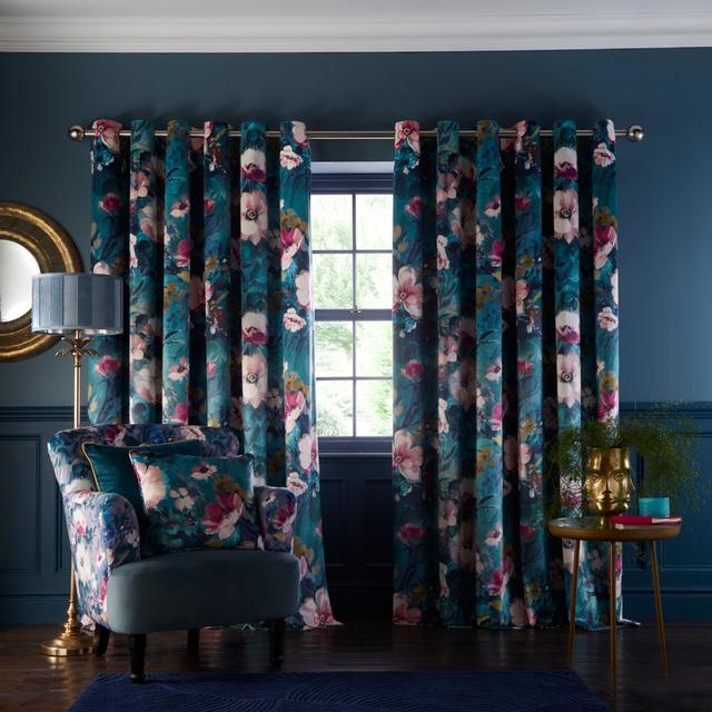 Aneea Eyelet Room Darkening Curtains (Set of 2) Rosalind Wheeler Panel Size: 228 W x 228 D cm on Productcaster.