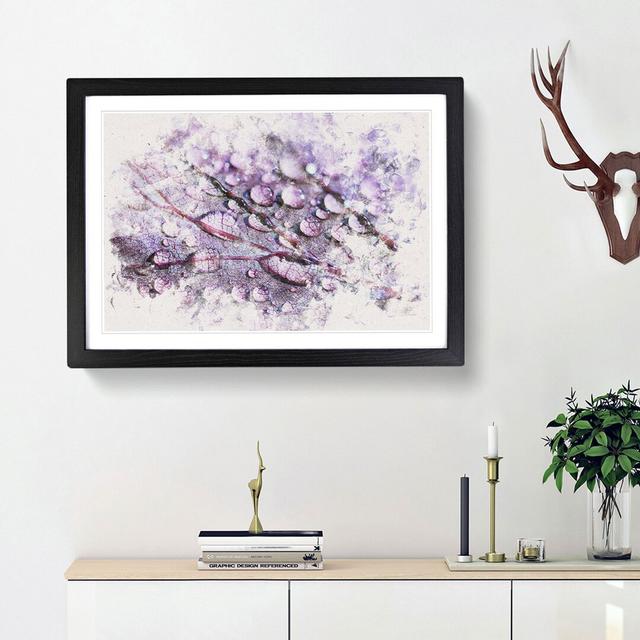 Dewdrops Upon A Lilac Leaf - Picture Frame Painting Print East Urban Home Frame Option: Black Framed, Size: 40cm H x 60cm W x 2cm D on Productcaster.