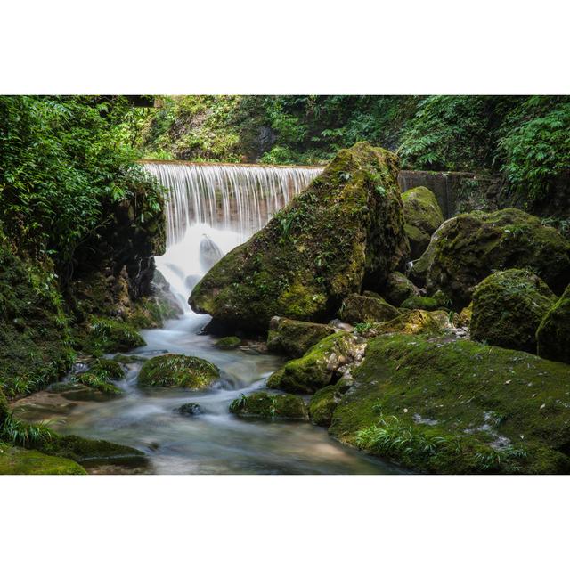 Waterfall In Qingcheng - Wrapped Canvas Print Alpen Home Size: 51cm H x 76cm W x 3.8cm D on Productcaster.