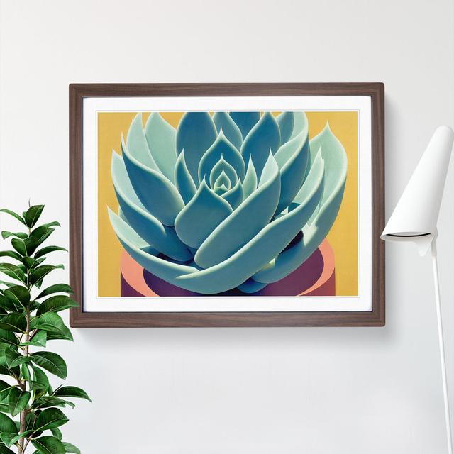 Flourishing Succulent Plant - Picture Frame Painting 17 Stories Size: 46cm H x 64cm W x 2cm D, Frame Colour: Walnut on Productcaster.