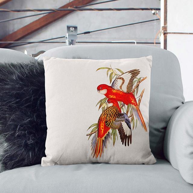 Fiery Parakeets by Elizabeth Gould Cushion with Filling East Urban Home Size: 40cm H x 40cm W x 15cm D on Productcaster.