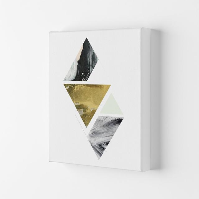 Green Marble Triangles Abstract by Pixy Paper - Graphic Art Corrigan Studio Format: Wrapped Canvas, Size: 42cm H x 29.7cm W x 4cm D on Productcaster.