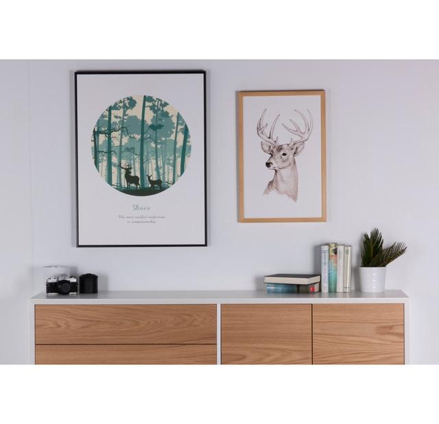 Gerahmter Grafikdruck Deer East Urban Home on Productcaster.