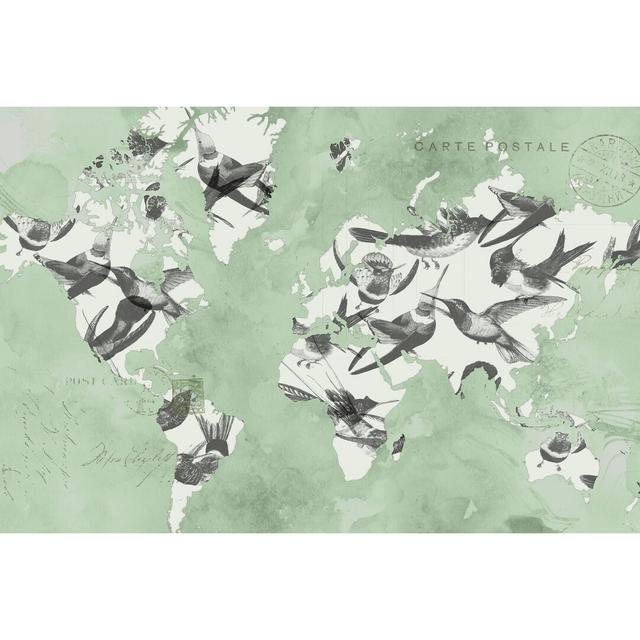 Migration of Birds by Jennifer Goldberger - Wrapped Canvas Graphic Art August Grove Size: 61cm H x 91cm W on Productcaster.