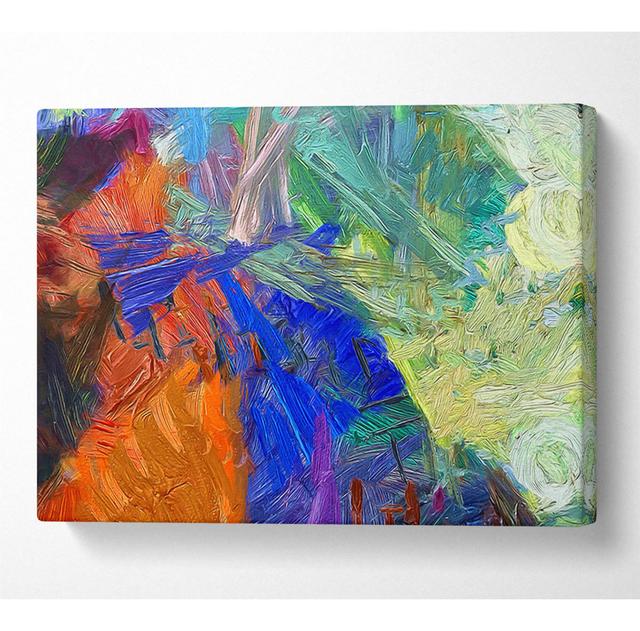 Mad Brush Strokes of Colour - Wrapped Canvas Painting Metro Lane Size: 66cm H x 106.6cm W on Productcaster.