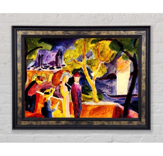 August Macke Walking At The Lake - Single Picture Frame Print Rosalind Wheeler Size: 29.7cm H x 42cm W x 8cm D, Format: Gold/Black Framed Paper on Productcaster.