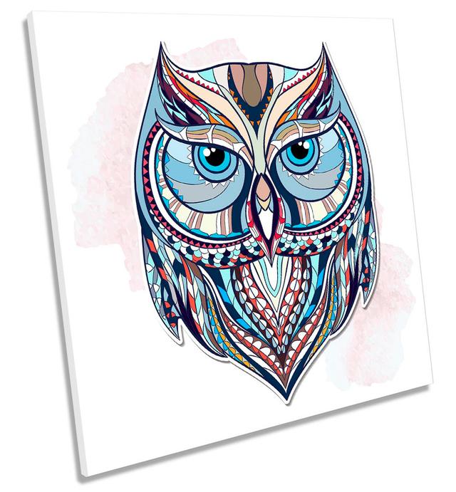 Owl Face Geometric - Wrapped Canvas Painting Alpen Home Size: 40.6cm H x 40.6cm W x 2cm D on Productcaster.