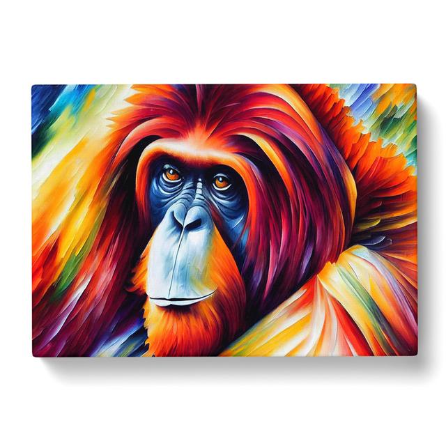 Orangutan Painting Abstract - Wrapped Canvas Graphic Art Latitude Vive Size: 40cm H x 60cm W x 3cm D on Productcaster.