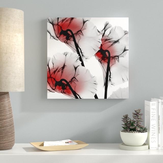 Crimson Luster Cyclamen - Wrapped Canvas Graphic Art Print East Urban Home Size: 30cm H x 30cm W on Productcaster.