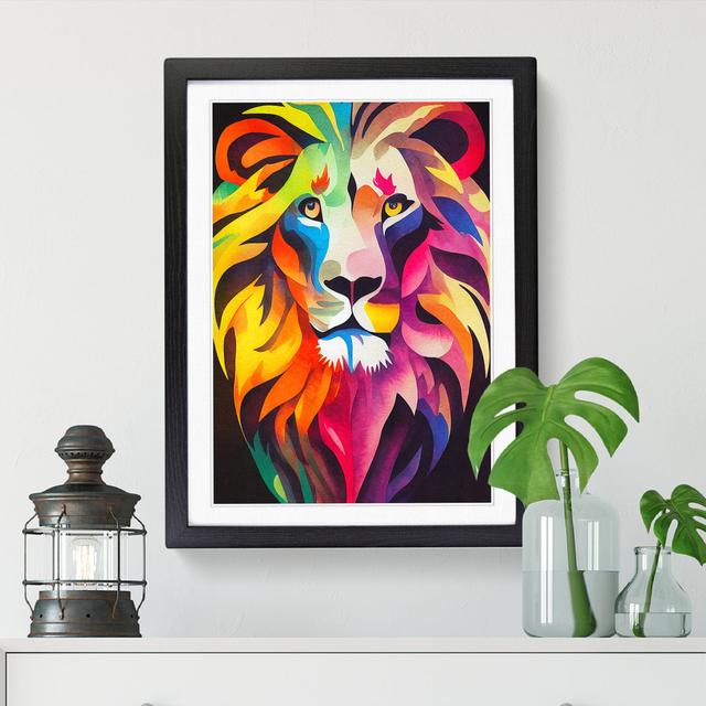 Watercolour Lion Vol.2 - Single Picture Frame Graphic Art Latitude Vive Size: 46cm H x 34cm W x 2cm D, Frame Option: Black on Productcaster.