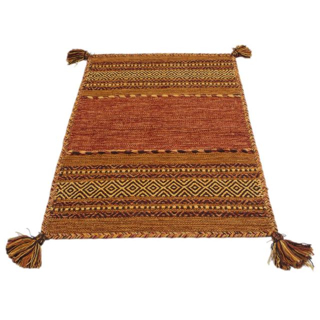 Handmade Kilim Cotton Orange Rug Farah1970 Rug Size: Runner 60 x 200cm on Productcaster.