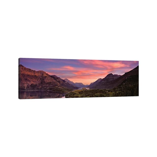 Sunset Over Prince Of Wales Hotel In Waterton Lakes National Park, Alberta, Canada - Wrapped Canvas Panoramic Print Union Rustic Size: 30.48cm H x 91. on Productcaster.