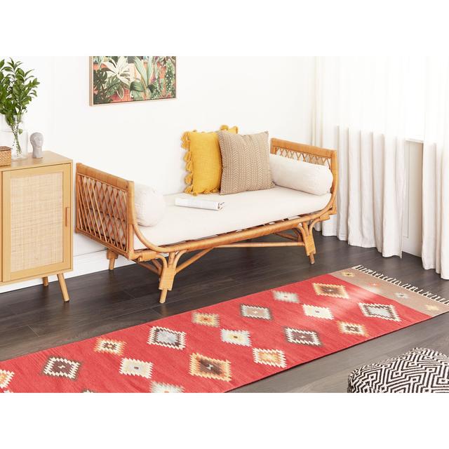 Angela Southwestern Hand Woven Red Area Rug Natur Pur Rug Size: Runner 80 x 300cm on Productcaster.