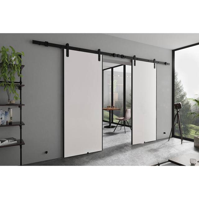 Alexson Double Sliding Doors Laminate Williston Forge Finish: White, Door Size: BOLK1219 on Productcaster.