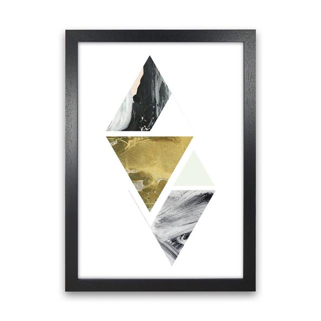 Green Marble Triangles Abstract by Pixy Paper - Art Prints Corrigan Studio Format: Black Framed, Size: 84cm H x 59.4cm W x 3cm D on Productcaster.