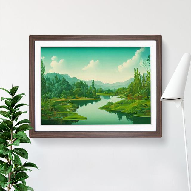 Gorgeous Pond - Single Picture Frame Print Alpen Home Format: Walnut Framed, Size: 46cm H x 64cm W x 2cm D on Productcaster.