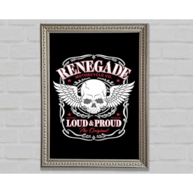 Renegade Motorcycle Co Gerahmter Druck Happy Larry Format: Poster mit schwarzem Rahmen, Größe: 141,4 cm H x 100 cm B x 3 cm T on Productcaster.