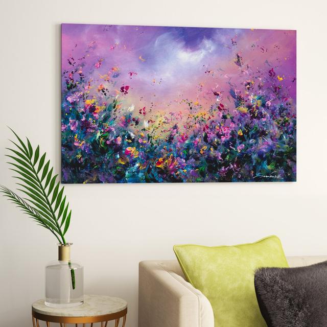 Rainbow Meadow by Jaanika Talts - Wrapped Canvas Painting Willa Arlo Interiors Size: 101.6cm H x 152.4cm W x 3.81cm D on Productcaster.