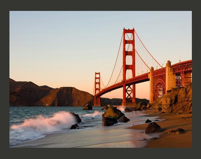 Golden Gate Bridge - Sunset, San Francisco 1.93m x 250cm Wallpaper East Urban Home on Productcaster.