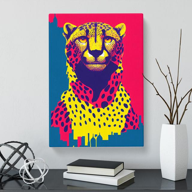 CAN-V0523-423X Cheetah Pop - Wrapped Canvas Print Latitude Vive Size: 60cm H x 40cm W x 3cm D on Productcaster.