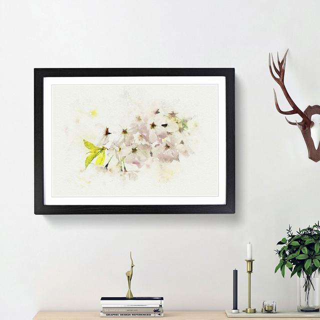 Cherry Blossom Tree in Pink in Abstract - Picture Frame Graphic Art Print East Urban Home Frame Option: Black Framed, Size: 48cm H x 65cm W x 2cm D on Productcaster.