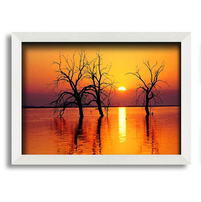 Trees In The Ocean Framed Print Wall Art Highland Dunes Size: 59.7cm H x 84.1cm W x 10cm D on Productcaster.