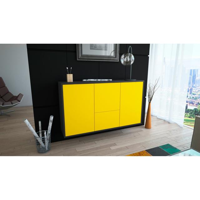 Will Sideboard Brayden Studio Colour (Body/Front): Black/Yellow on Productcaster.