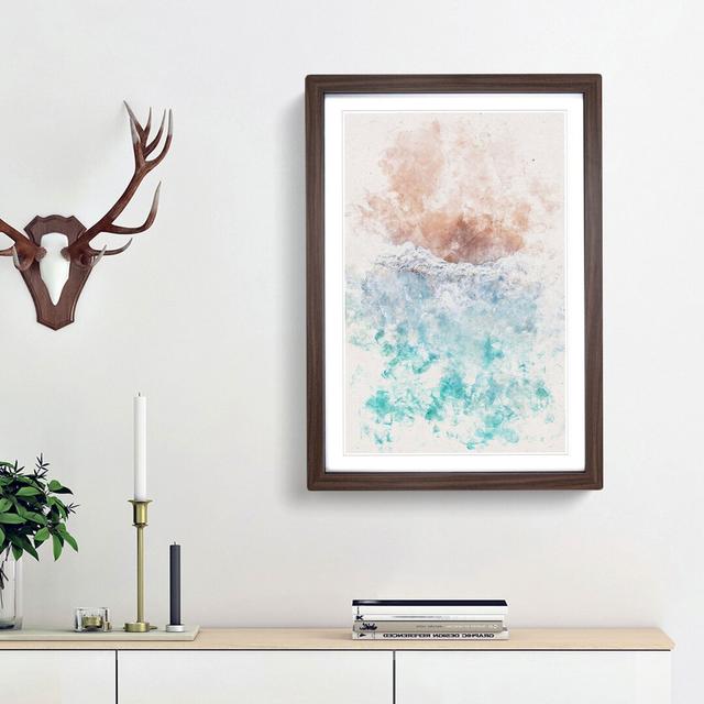 Sandy Beach - Picture Frame Graphic Art Print East Urban Home Size: 87cm H x 62cm W x 2cm D, Frame Option: Walnut Framed on Productcaster.