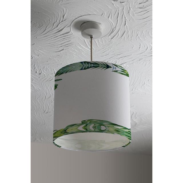 Botanical Leaves Border Cotton Drum Lamp Shade Ebern Designs Size: 22cm H x 25cm W x 25cm D on Productcaster.