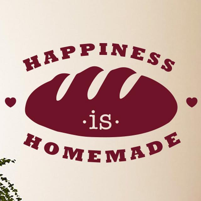 Happiness Is Homemade Loaf of Bread Wall Sticker Happy Larry Colour: Burgundy, Size: Large on Productcaster.