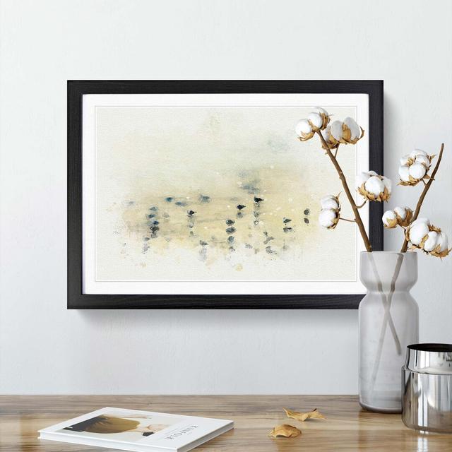 Seagulls upon the Beach in Abstract - Picture Frame Graphic Art Print East Urban Home Frame Option: Black, Size: 50cm H x 76cm W x 2cm D on Productcaster.