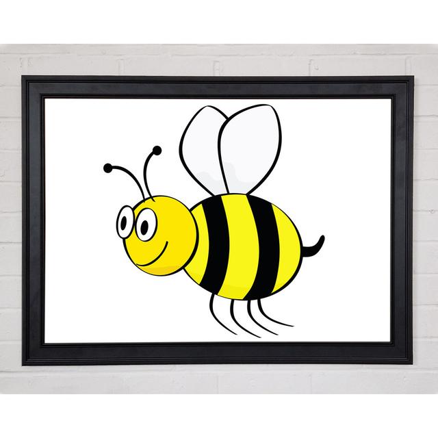 Buzzing Bee White Framed Print Happy Larry Size: 59.7cm H x 84.1cm W on Productcaster.