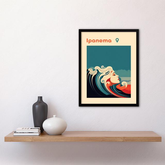 Feeney The Seaside Calls Ipanema Beach Brazil Modern Woman Waves Sea Siren - Single Picture Frame Art Prints Happy Larry on Productcaster.