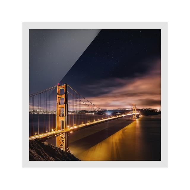 Golden Gate to Stars - Picture Frame Photograph Ebern Designs Size: 50cm H x 50cm W x 2cm D, Frame Option: White Framed on Productcaster.