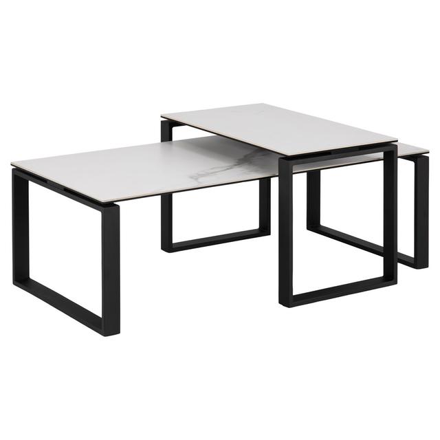 Fenley Extendable Coffee Table (Set of 2) Ivy Bronx Colour: White/Black on Productcaster.