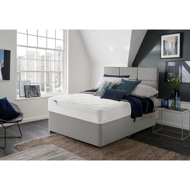 Bella Eco Comfort Quilted Miracoil Divan Bed Silentnight Size: Small Double, Colour: Grey, Base Type: Ottoman on Productcaster.