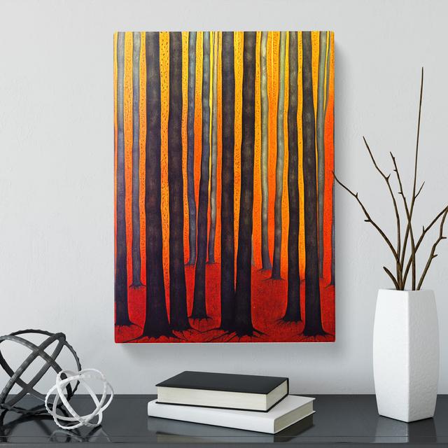 Abstract Indian Forest - Wrapped Canvas Graphic Art Marlow Home Co. Size: 50cm H x 35cm W x 3cm D on Productcaster.