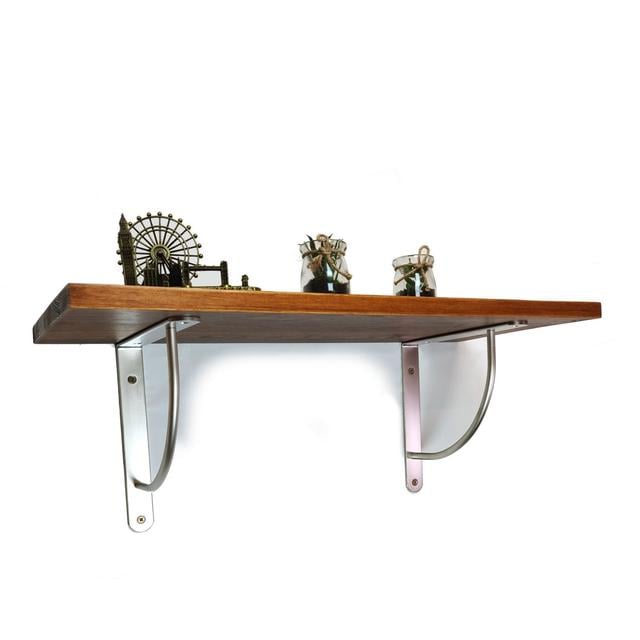 Alecxis Oak Solid Wood Bracket Shelf Latitude Run Size: 24" H x 90" W x 25" D on Productcaster.