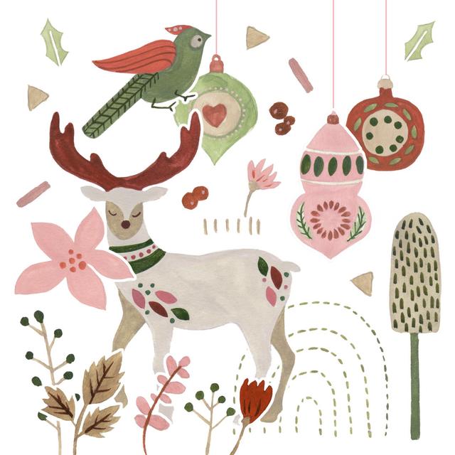 Reindeer Wishes V by Melissa Wang - Wrapped Canvas Graphic Art The Seasonal Aisle Size: 91cm H x 91cm W x 3.8cm D on Productcaster.