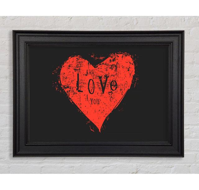 Love You 2 Framed Print Happy Larry Size: 21cm H x 42cm W x 8cm D on Productcaster.