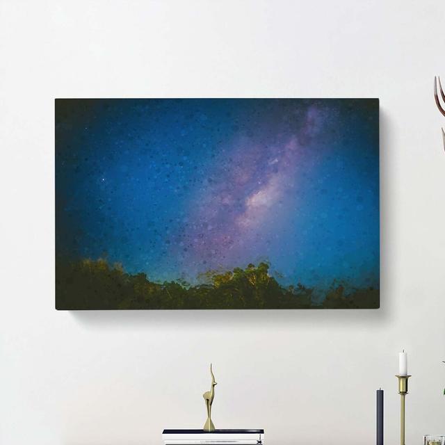 Milky Way Over The Trees In Abstract - Wrapped Canvas Painting East Urban Home Size: 50cm H x 76cm W x 3cm D on Productcaster.