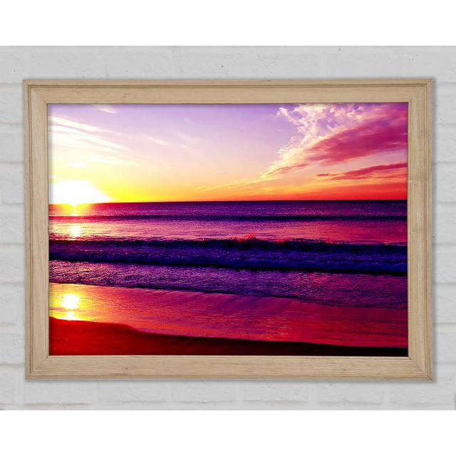 Rainbow Ocean Sunset Framed Print Highland Dunes Size: 21cm H x 29.7cm W x 1.5cm D on Productcaster.