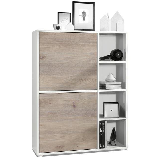 Mccafferty Highboard Metro Lane Colour: White Matt/Oak Nordic on Productcaster.