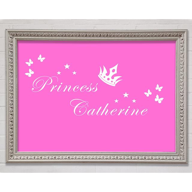 Dein eigener Name Princess 2 Vivid Pink Gerahmter Druck Happy Larry Größe: 59,7 cm H x 84,1 cm B x 3 cm T on Productcaster.