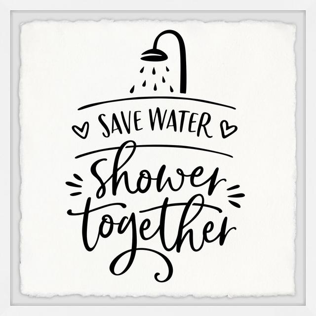 Save Water - Picture Frame Typography Print on Paper Happy Larry Size: 30cm H x 30cm W x 3.81cm D on Productcaster.