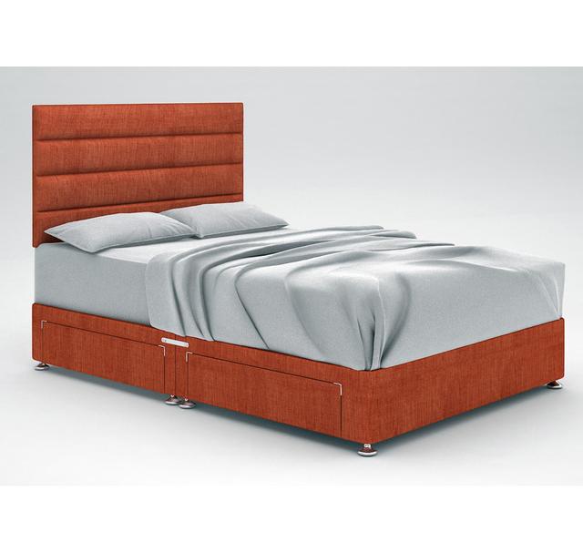 Ikin Divan Bed Base 17 Stories Colour: Orange, Storage Type: 4 Drawers, Size: King (5') on Productcaster.